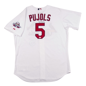 2009 Albert Pujols Game Used and Signed St. Louis Cardinals Home Jersey (JSA)